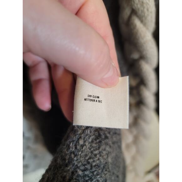 Anthropolgie Sparrow Knit Cardigan Sweater Lambswool Braided Detail Gray Size XL - Picture 4 of 9